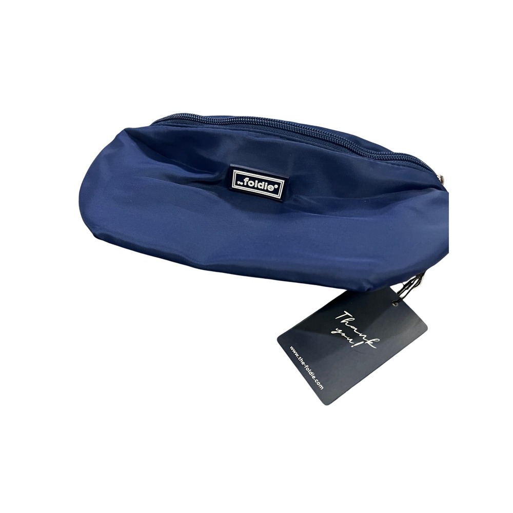 The Foldie Navy Blue RFID Safe Belt Bag Nylon Fanny Pack Crossbody Travel New